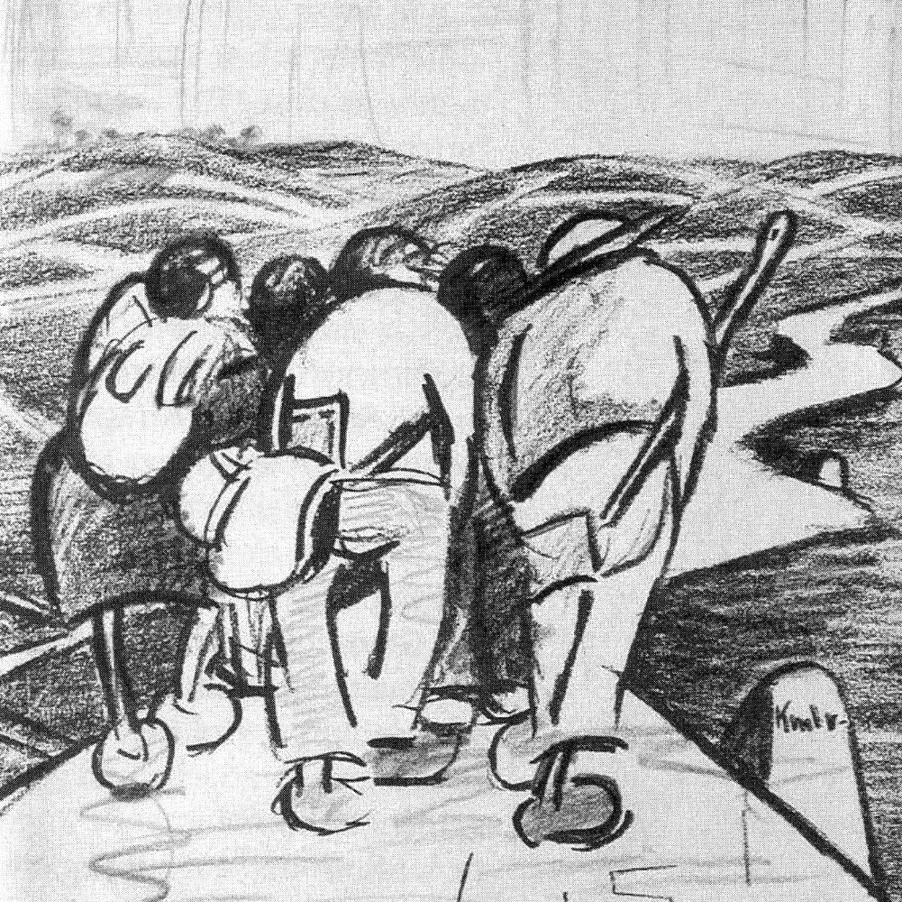 Hans Tombrock - zeichnung "Servus" 1928, Ausschnitt